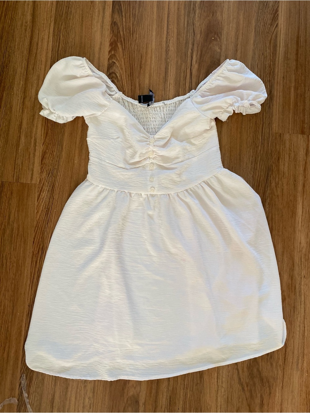 White Puff Sleeve Milkmaid Mini Dress